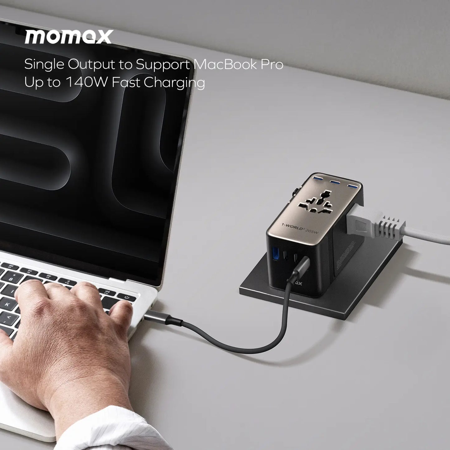 1-World²
205W 7-Port Dual AC Travel Adapter