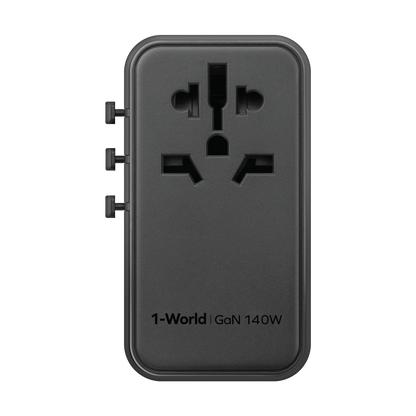 1-World Universal 4-Port Travel GaN Charger 140W + USB-C Cable