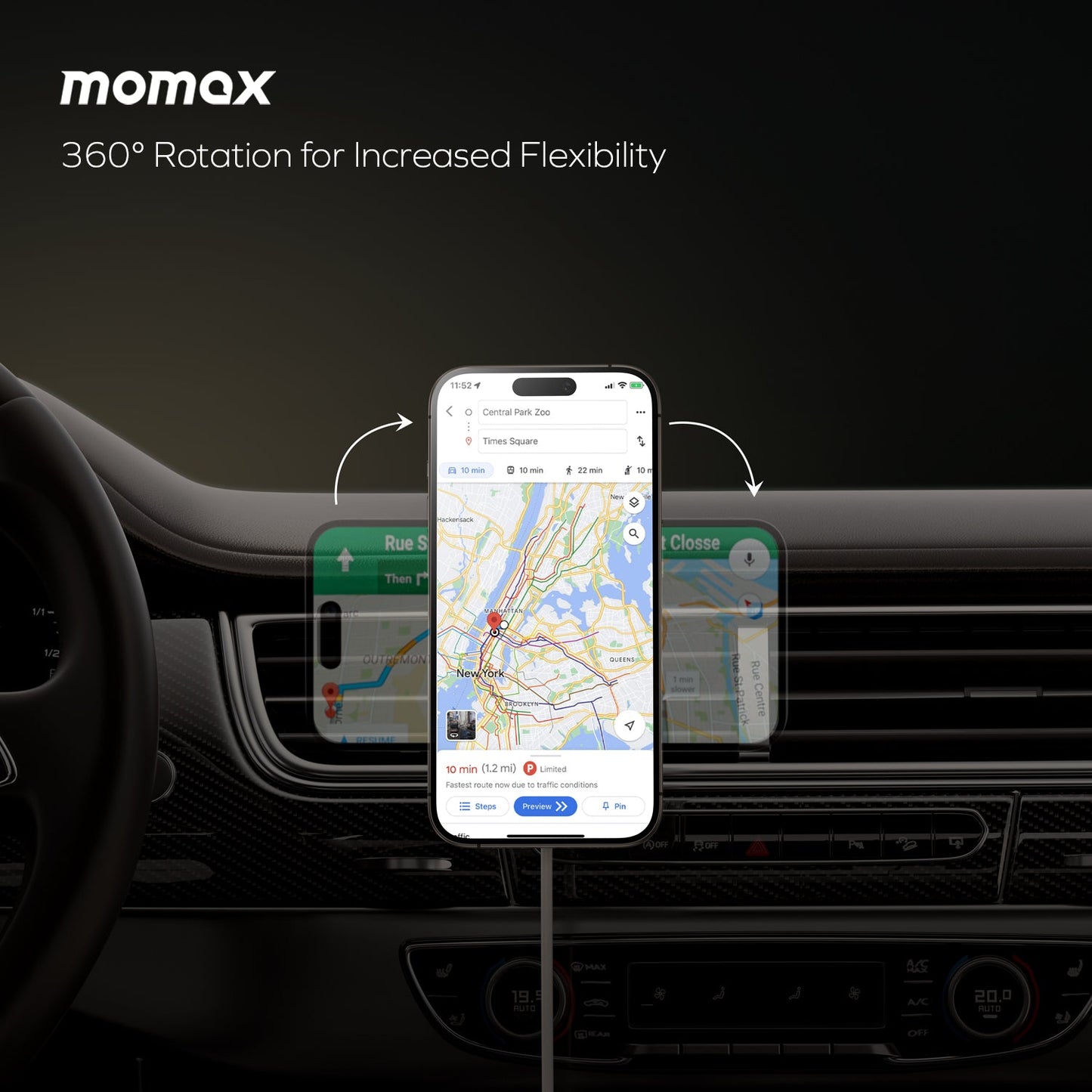 Q2.Mag Qi2 Magnetic Wireless Charging Car Mount 15W
