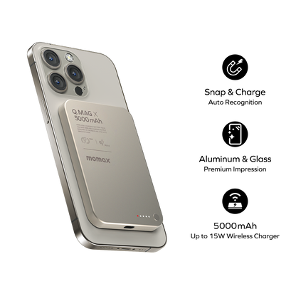 Batterie externe sans fil magnétique Q.Mag X 5000mAh - Gen 2
