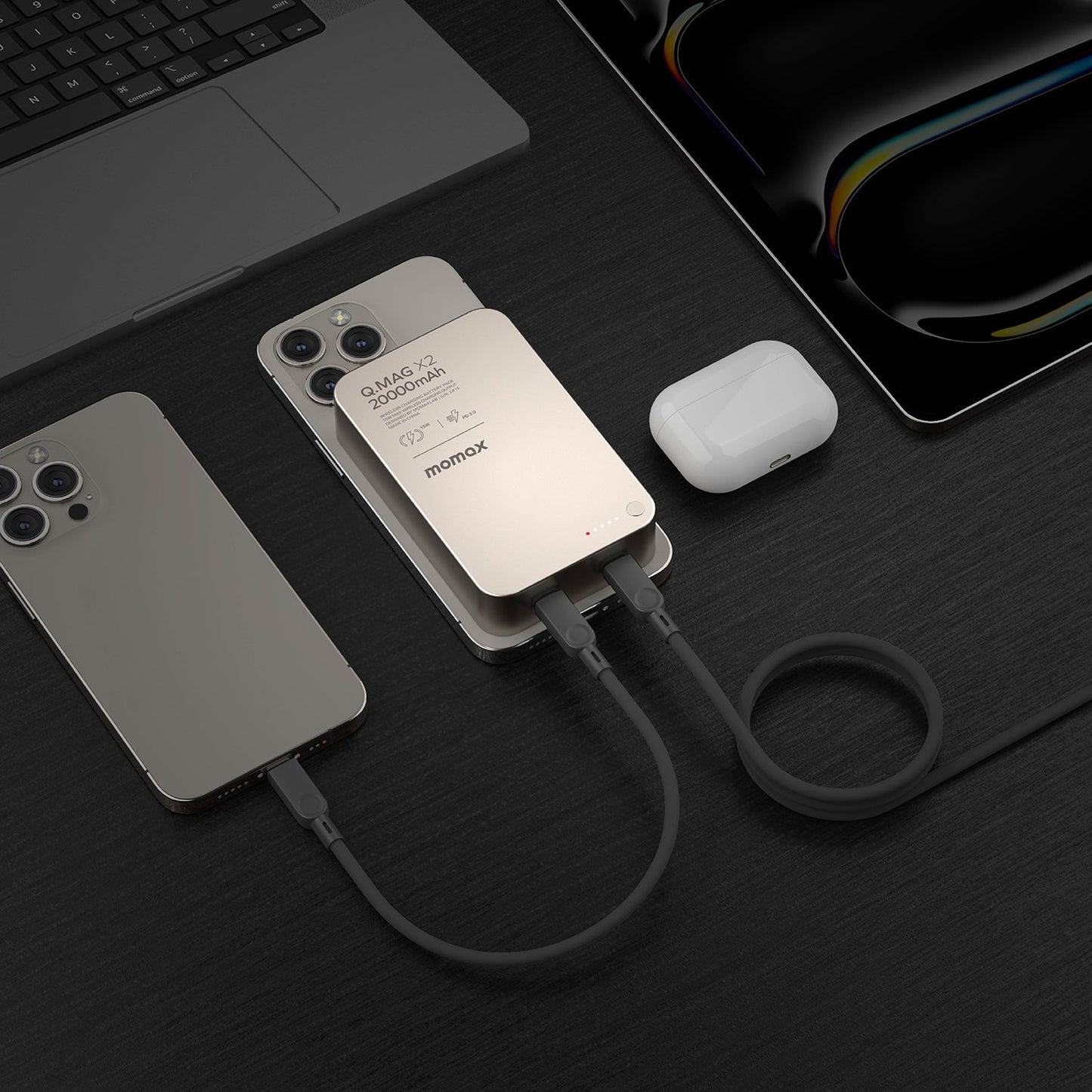 Q.Mag X2 Batterie Externe Sans Fil Magnétique 20000mAh - 2 Génération
