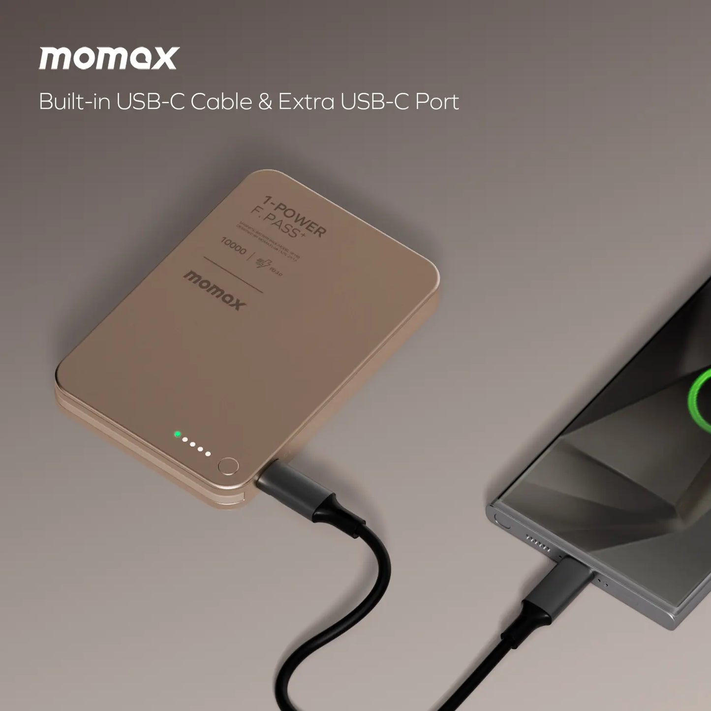 1-Power F.Pass⁺ 10000mAh Magnetic Battery Pack with Built-in Cable