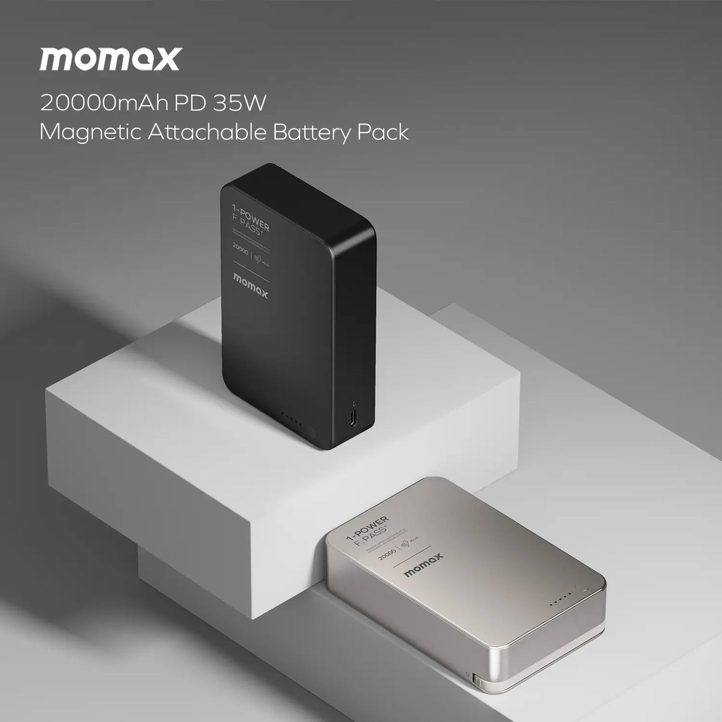 1-Power F.Pass⁺ 20000mAh Battery Pack with Built-in Cable and Magnetic Attachment