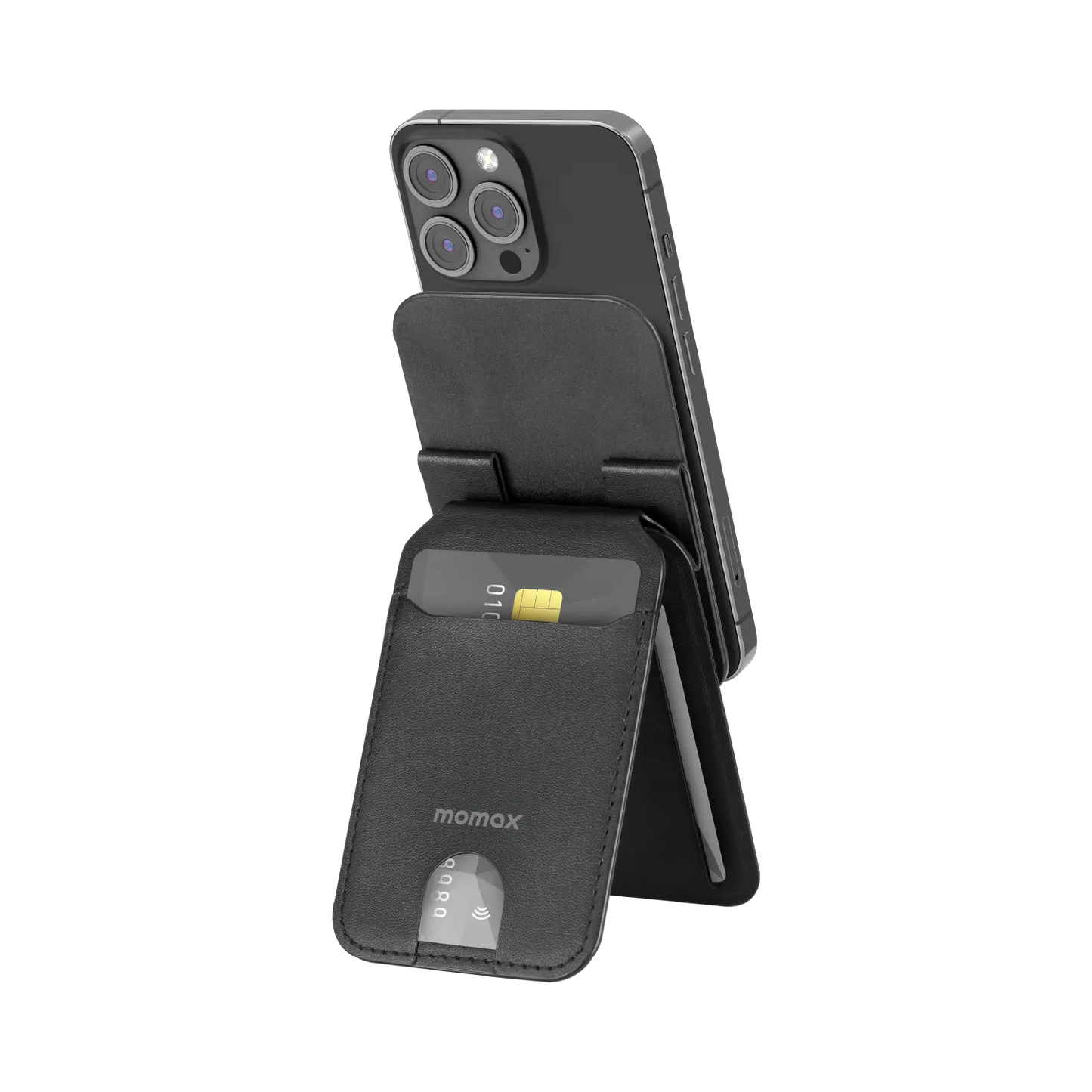 1-Wallet Magnetic Card Holder with Adjustable Stand