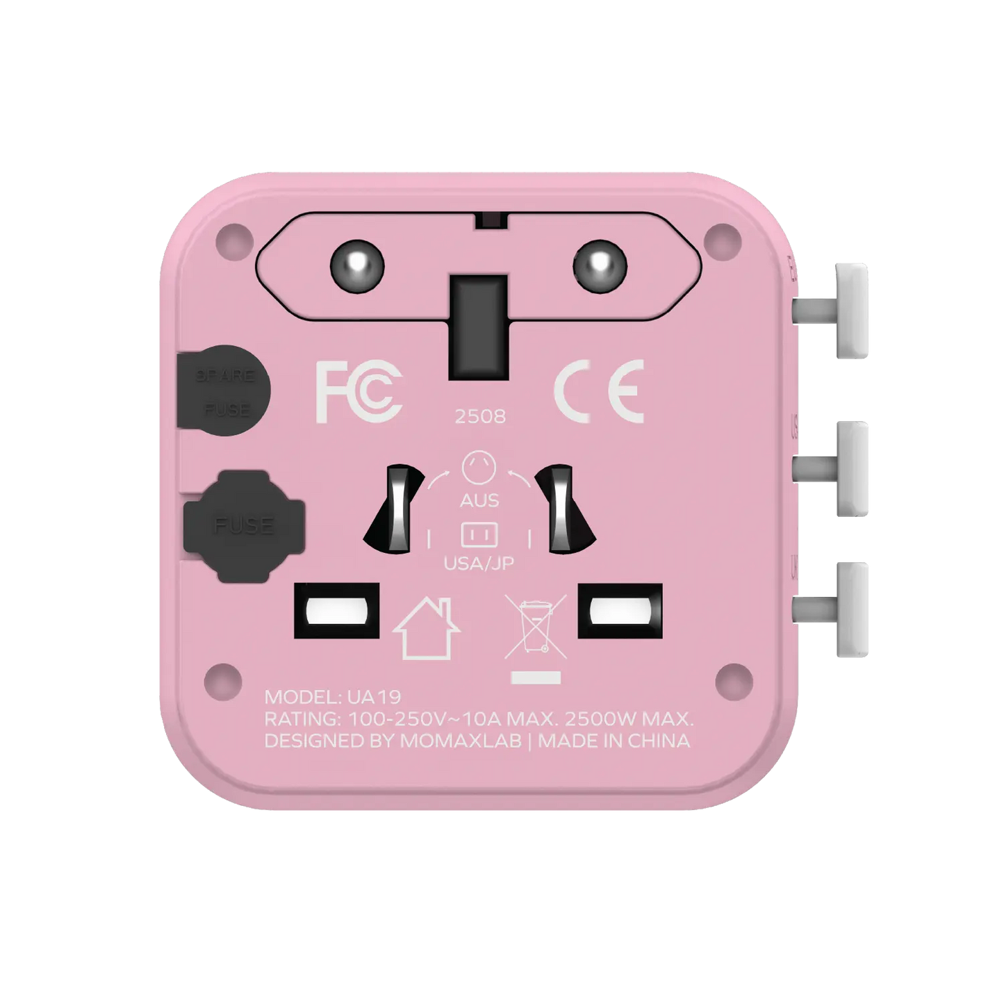 1-World Universal Travel Charger with Dual AC