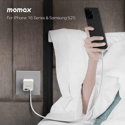 1-World² 2-Port USB-A and USB-C GaN Travel Charger 20W