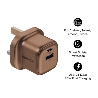 1-Charge 2-Port GaN Charger 30W