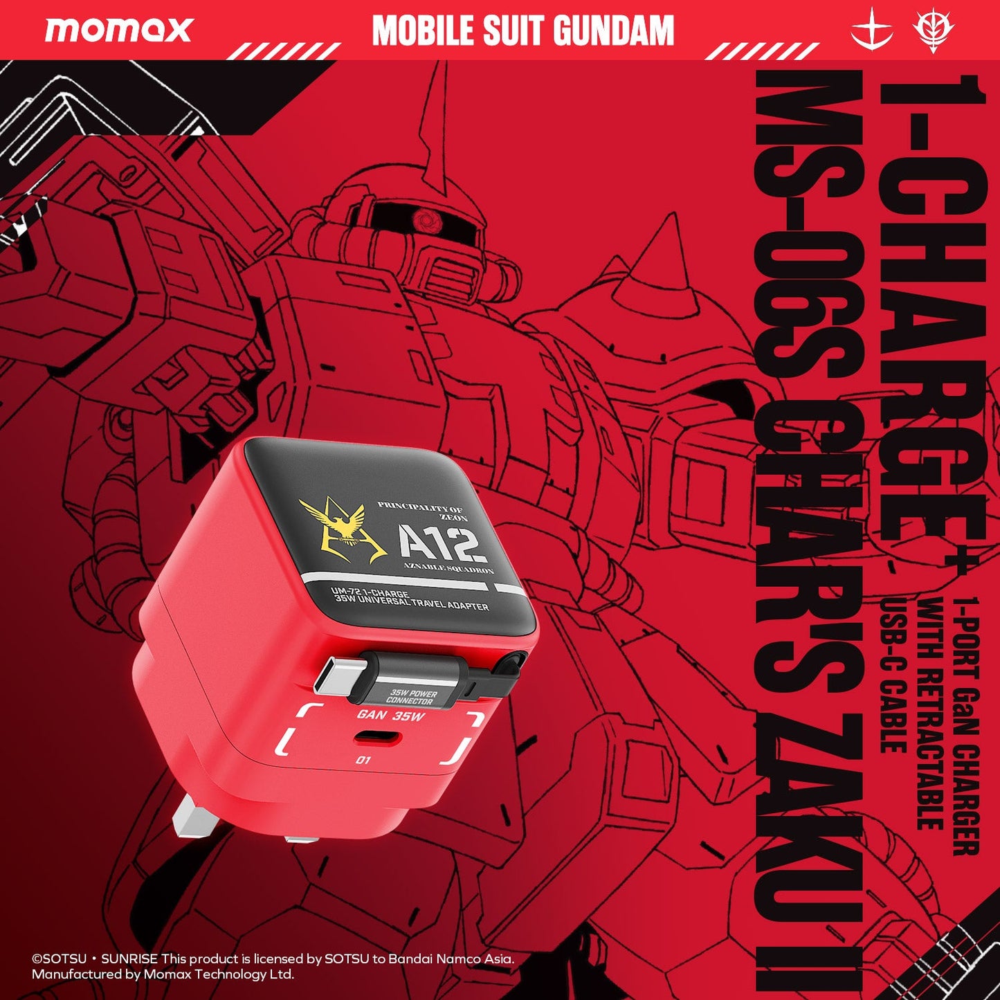 1-Charge+ 1-Port GaN Charger With Built-In USB-C Cable 35W - Limited Edition