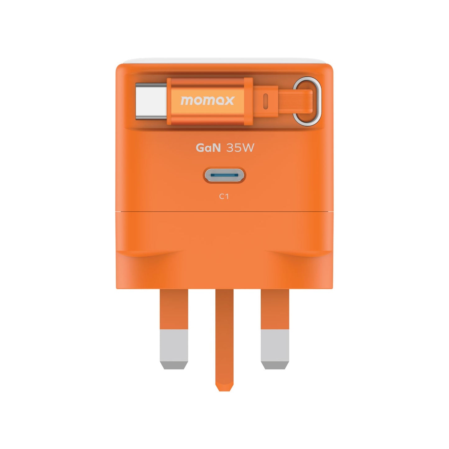 1-Charge+ 1-Port GaN Charger With Built-In USB-C Cable 35W