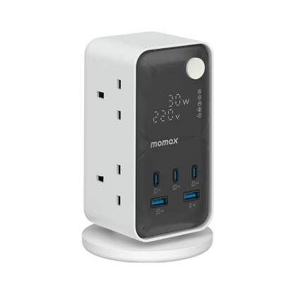 1-Charge Work Flow 6-Outlet GaN Power Tower 35W with USB Ports