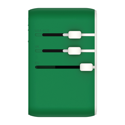 1-World+ 3-Port Travel Charger Built-In USB-C Cable 25W