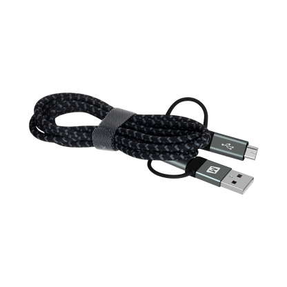 OneLink 4-in-1 USB-A & USB-C to Micro USB & USB-C Braided Cable 60W 1.2m