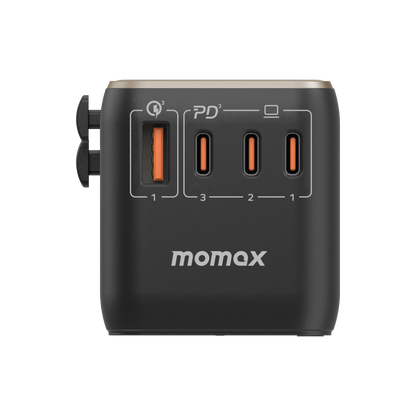 1-World Universal 4-Port Travel GaN Charger 120W + USB-C Cable