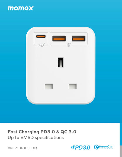 OnePlug 3 Oulet Extension Socket 20W